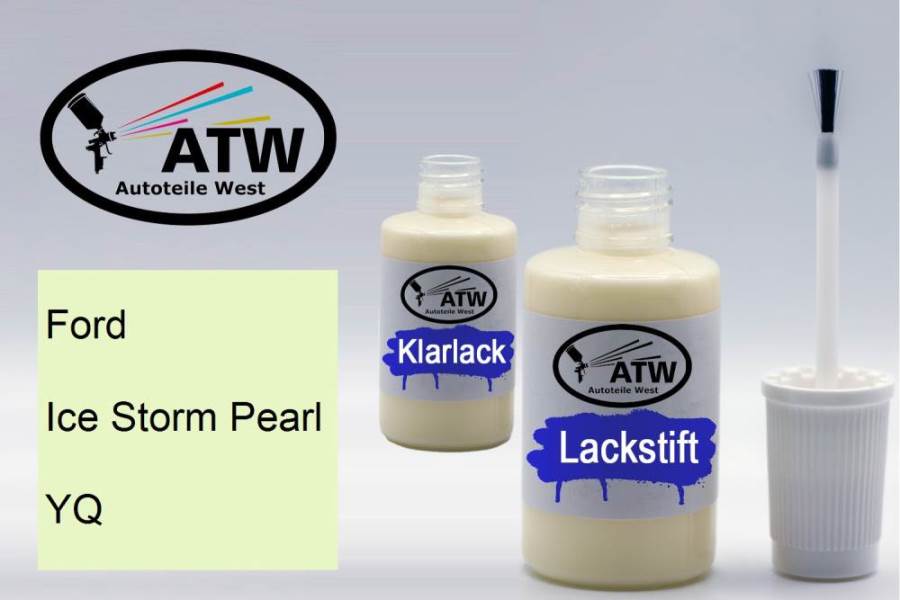 Ford, Ice Storm Pearl, YQ: 20ml Lackstift + 20ml Klarlack - Set, von ATW Autoteile West.